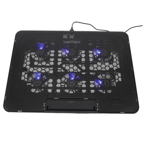 Homoyoyo Laptop Cooling Pad with 6 Fans 15.6-inch Silent Laptop Cooler Stand Holder for Gaming and Work Black Adjustable Cooling Base