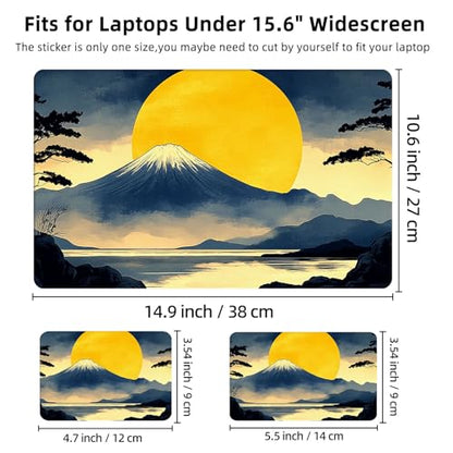 Aesthetic Laptop Skin Cover,12-15.6 Inch Universal Vinyl Sticker Decal,Waterproof Scratch-Resistant Notebook Wrap,Removable Residue-Free Protector,Moonlit Mountain Lake - color: Moonlit Mountain Lake
