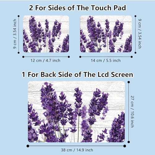 Universal Laptop Skin Sticker with 2 Wrist Pad Skins, Waterproof Scratch Resistant Vinyl Laptop Cover Decal, Cut to Fit for 11–15.6 Inch MacBook HP Dell Lenovo, Purple Lavender - color: Purple Lavender