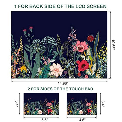DINKY Laptop Skin Sticker Decal, 12" 13" 13.3" 14" 15" 15.4" 15.6 inch Laptop Universal Reusable Vinyl Skin Stickers Cover Art Decal Notebook PC Personalized Protector-Colorful Flor - color: Wildflowers-03