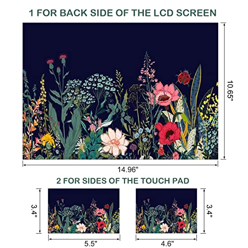 DINKY Laptop Skin Sticker Decal, 12" 13" 13.3" 14" 15" 15.4" 15.6 inch Laptop Universal Reusable Vinyl Skin Stickers Cover Art Decal Notebook PC Personalized Protector-Colorful Flor - color: Wildflowers-03