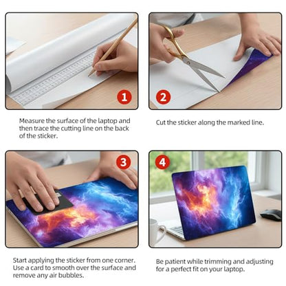 Universal Laptop Skin Sticker Decal, 12"-15.6" Aesthetic Vinyl Wrap, Cosmic Nebula Galaxy Waterproof Notebook Cover Art Protector for MacBook HP Dell Lenovo, Fits 13" 14" 15" 15.6" - color: Cosmic Nebula Galaxy