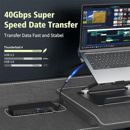 USB C 4 Extension Cable, with Thunderbolt 4 Cable, 240 W Charging, 40 Gbps Data, 8K @ 60Hz 4K, PD3.1, USB C Female, for Hub, Dock MacBook, SSD - size: Extension 40G 240W 0.5M