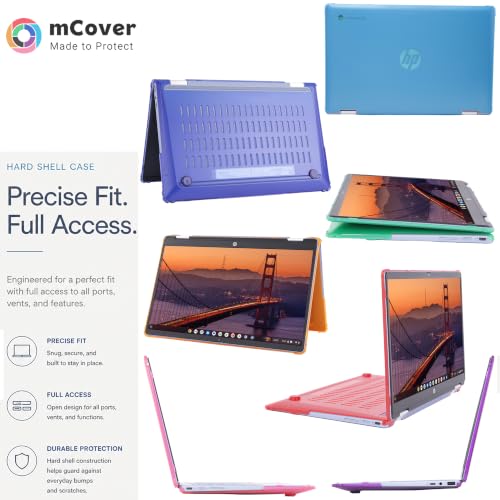 mCover Hard Case ONLY Compatible for 2024~2025 14" HP Chromebook x360 14B-CD0000 Series Laptop Computers (NOT Fitting Any Other HP Chromebook & Windows Notebook PC)- Blue - color: Blue