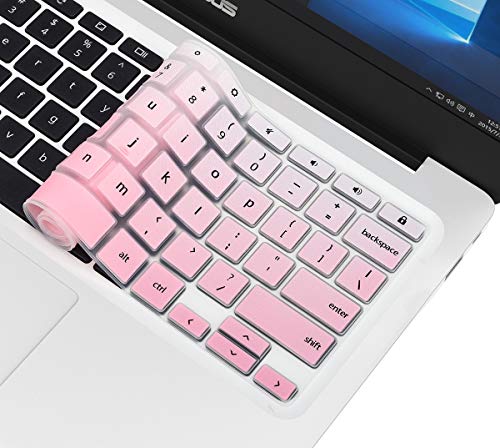 CaseBuy Keyboard Cover for ASUS Chromebook Flip C433 C433TA C434 2 in 1 14" Laptop, ASUS Chromebook C302CA/C403/C423NA/C425TA/C434TA-DH342T DSM4T DS384T C523NA - Ombre Pink