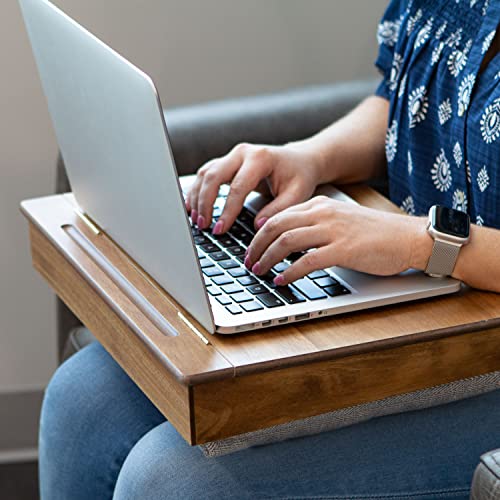 LAPGEAR Schoolhouse Lap Desk - Natural Acacia Wood, Built-in Storage - color: Natural