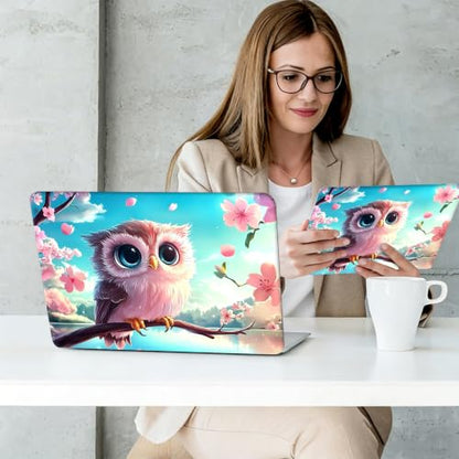 Laptop Skin Sticker Decal Cover,Cute Chibi Owl | DIGTIALL Universal Laptop Skin Sticker, Waterproof Removable Notebook Decal Protector Cover for 12 13 14 15 Inch Laptops - color: Cute Chibi Owl
