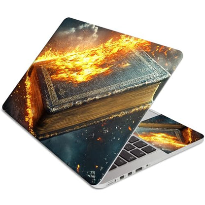 Laptop Skin Sticker 3-Piece Set,Book of The Bible | Trim-to-fit 3-piece vinyl set with one 15 x 10.6 in lid skin and two palm-rest decals for many 12-15.6 in laptops - color: Book Of The Bible