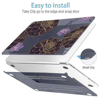 Mektron Case for 2026 MacBook Neo 13-inch A18 Pro chip A3404 Laptop Cover with 13-inch (Diagonal) Liquid Retina Display+ Keyboard Cover+ Screen Protector, Golden Dahlia Flowers - color: Golden Dahlia Flowers