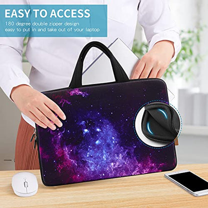 ICOLOR 11 11.6 12 12.1 12.5 inch Laptop Carrying Bag Chromebook Case Notebook Ultrabook Bag Tablet Cover Neoprene Laptop Sleeve case chromebook Sleeve with Handle Kids Boys Girls Blue Galaxy - color: Blue galaxy