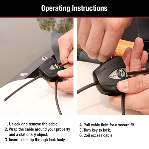 Master Lock Black Python Steel Cable Lock with Keys, Heavy Duty Anti-Theft Trail Camera and Kayak Locking Cable, 2 Pack, 8417T - size: 2 Pack