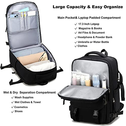 LXYGD Travel Laptop Backpack, Business Work Backpacks Large College Bookbag for Women Men Water Resistant Daypack Airline Approved Gym Bag Fits 17 Inch Notebook & Laptops - Black - color: Black