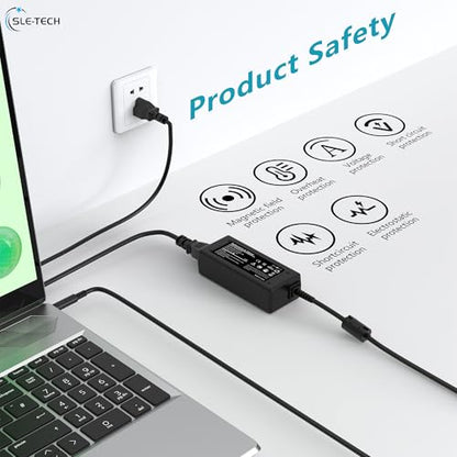 SLE-TECH 45W Laptop Charger for Dell Inspiron 11 13 14 15 17 3000 5000 7000 Series, 19.5V 2.31A Power Adapter for Latitude 3140 3520 3420, XPS 13, Vostro 3420 3520, 4.5mm * 3.0mm Round Tip AC Cord
