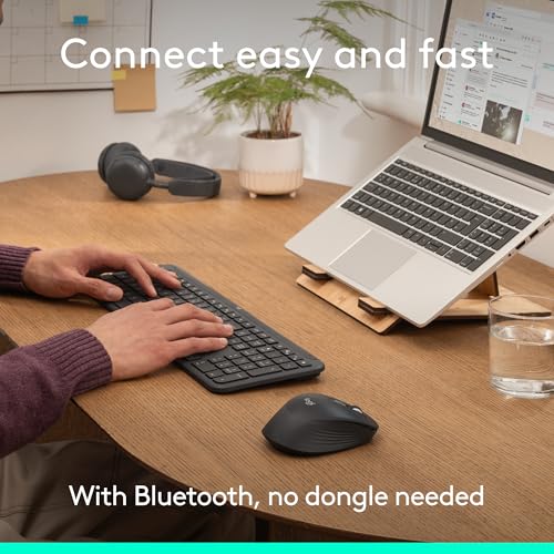 Logitech Signature Comfort M840 L Wireless Mouse, Bluetooth Mouse with Silent Clicks, SmartWheel, Customizable Buttons, Multi-Device Compatibility for Windows, MacOS, iPadOS - Off White - color: Off White, style: No Palm Cushion