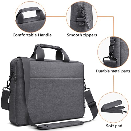 TECOOL Laptop Bag 17 17.3 Inch, Waterproof Laptop Case Sleeve Messenger Bag | Briefcase with Shoulder Strap for 17 17.3 Inch Lenovo HP Dell Acer ASUS Notebook Computer Carrying Case,Dark Grey - color: Dark Grey, size: 17-17.3 Inch