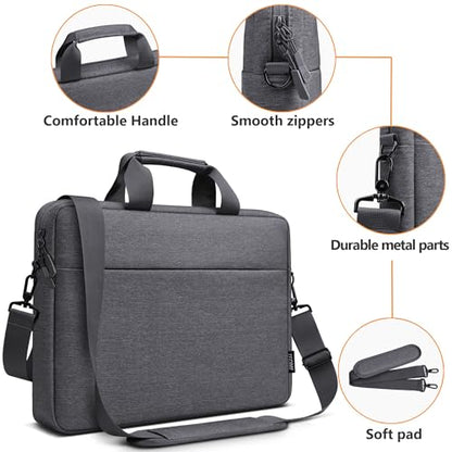 TECOOL Laptop Bag 17 17.3 Inch, Waterproof Laptop Case Sleeve Messenger Bag | Briefcase with Shoulder Strap for 17 17.3 Inch Lenovo HP Dell Acer ASUS Notebook Computer Carrying Case,Dark Grey - color: Dark Grey, size: 17-17.3 Inch