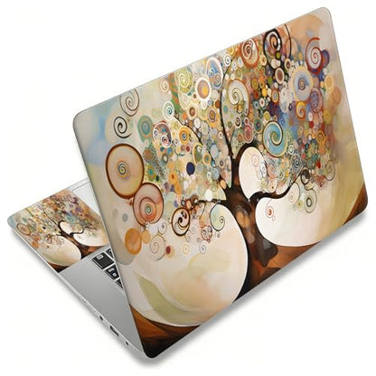 Laptop Skin Sticker Decal, Universal Reusable Vinyl Laptop Cover for 12" 13" 13.3" 14" 15" 15.4" 15.6" Notebook PC, Waterproof Scratch-Resistant with 2 Wrist Pads, Easy to Apply & Remove,Art Tree - color: Art Tree