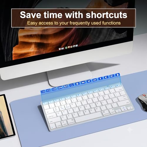 Multi-Device Bluetooth Keyboard for Mac, iPad, iPhone & Windows - Wireless for iPad Pro 12.9/11, Air, Mini, MacBook, Surface, Android Tablet - Switch 3 Devices, Auto-Reconnect, White - color: White