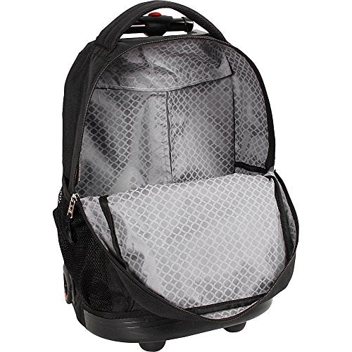 J World Sunny Rolling Backpack for Kids. Roller Bag With Wheels, Geo Blue - color: Geo Blue