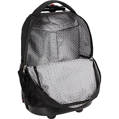 J World Sunny Rolling Backpack for Kids. Roller Bag With Wheels, Geo Blue - color: Geo Blue