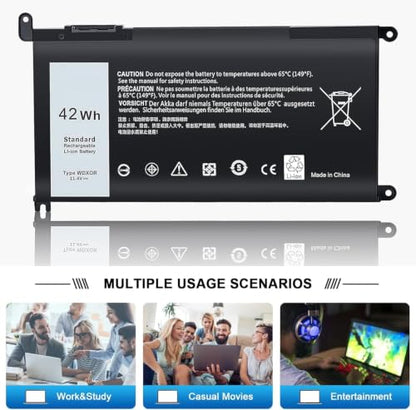 TSKYBEAR WDX0R Laptop Battery Compatible with Dell Inspiron 15 5000 5567 5570 5565 5568 5578 7000 7560 7570 7573 7569 7579 13 5368 5378 7378 17 5765 5767 5770 Series Notebook Battery 3CRH3 T2JX4 - size: WDX0R