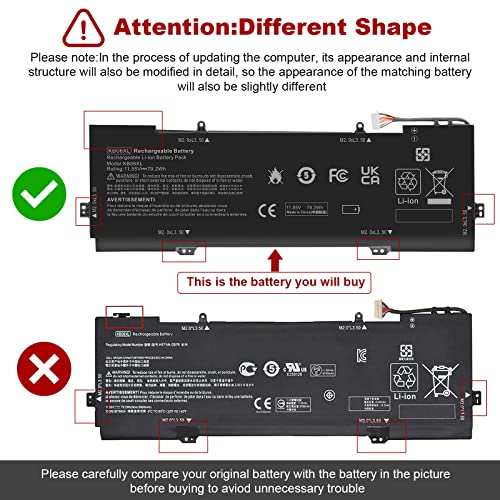 KB06XL 902499-856 902499-855 902401-2C1 Battery for HP Spectre X360 15-BL012DX 15-BL112DX 15-BL0XX 15T-BL000 15T-BL100 15-BL075NR 15-BL152NR 15-BL000 15-BL000NA 15-BL030NG BL112DX HSTNN-DB7R TPN-Q17 - color: KB06XL