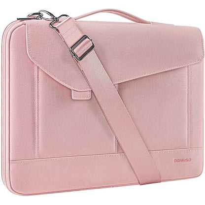 DOMISO 17-17.3 Inch Laptop Sleeve Bag Business Briefcase Messenger Bag Compatible with 17.3" Dell Computer/ProBook 470/MSI GS73VR Stealth PRO/Dell/Lenovo/Acer/ASUS,Pink - color: Pink, size: 17 - 17.3 Inch