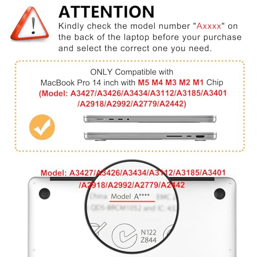 Case for MacBook Pro 14-inch Laptop M5 M4 M3 M2 M1 A3427 A3426 A3434 A3112 A3185 A3401 A2918 A2992 A2779 A2442 2026-2021 Release, Hard Shell&Keyboard Cover&Screen Protector&Webcam Cover,Midnight Green - color: Green