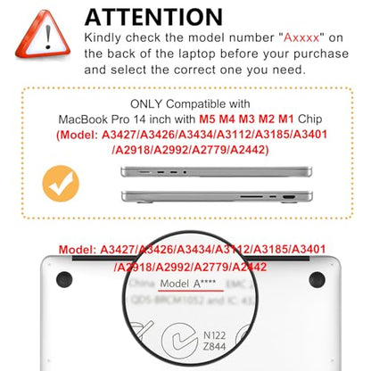 Case for MacBook Pro 14-inch Laptop M5 M4 M3 M2 M1 A3427 A3426 A3434 A3112 A3185 A3401 A2918 A2992 A2779 A2442 2026-2021 Release, Hard Shell&Keyboard Cover&Screen Protector&Webcam Cover,Midnight Green - color: Green