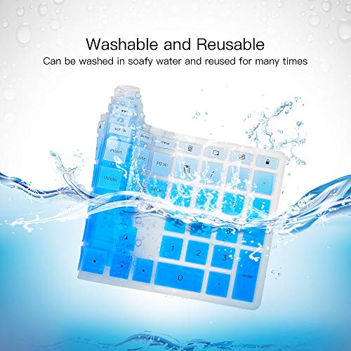 Keyboard Cover for HP Pavilion 27 All in One PC 27-xa0014/27 Xa0055Ng/0370Nd/0076Hk/0010Na, HP Pavilion 24-inch 24-xa0020 Xa0002A Xa0032 xa0013w, HP Pavilion All in One Keyboard Cover, Ombre Blue - color: Ombre Blue