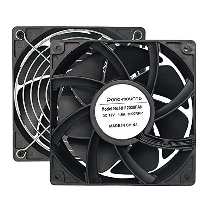 2-Pack 120mmx38mm 4.72" DC Dual Ball 4Pin PWM PC Cooling Fan 3000-5000RPM | Powerful Airflow 175CFM 4.72in PWM Brushless Exhaust Fan for CPU Coolers, Industrial Cooling, Greenhouse & Attic Ventilation - size: 120x38mm