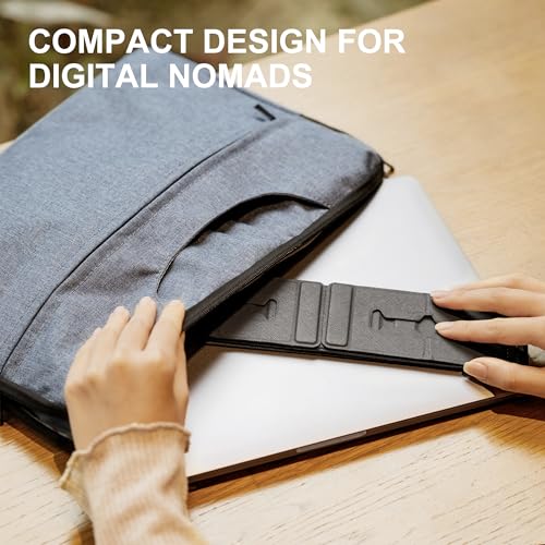 Magnetic Adjustable Travel Laptop Stand for Digital Nomads and Business Travelers. Compact, Foldable, and Ideal for Desk Use. Elevate Your Work Experience with Our Laptop Riser on the Go (Dark Gray) - color: Dark Gray