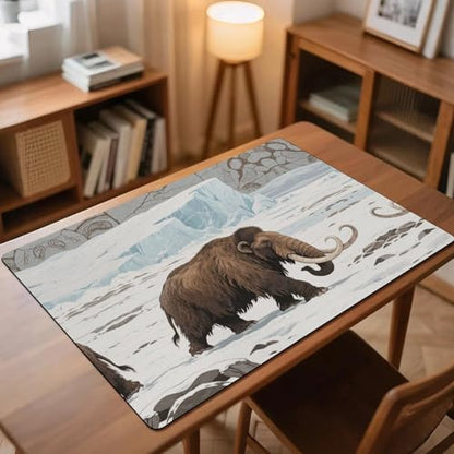 Desk Pad Mat Mammoth Print Non-Slip Desk Mats Desk Protector for Office Home Lap Desk Laptop and Desktop Gift for The Holidays