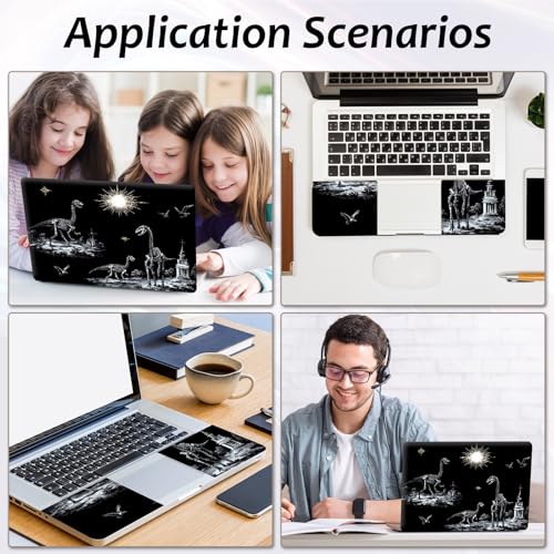 Laptop Skin 12.1-15.6 inch Removable Universal Reusable Laptop Sticker Decal,Waterproof No Residue Vinyl Cover,Scratch-Resistant Cuttable Full Wrap Sticker for Notebook, Dinosaur Skeleton - color: Dinosaur Skeleton