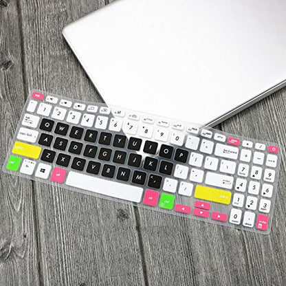 15.6 Inch Keyboard Cover Skin Compatible for Asus VivoBook 15 X512FL X512UF X512UA X512FA X512da X512UB F512 F512U F512DA X512 Y5000U,Black - color: Black