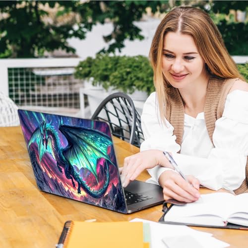 Laptop Skin Sticker Decal, Universal Reusable Vinyl Laptop Cover for 12" 13" 13.3" 14" 15" 15.4" 15.6" Notebook PC, Waterproof Scratch-Resistant with 2 Wrist Pads, Easy to Apply & Remove,K Dragon - color: K Dragon