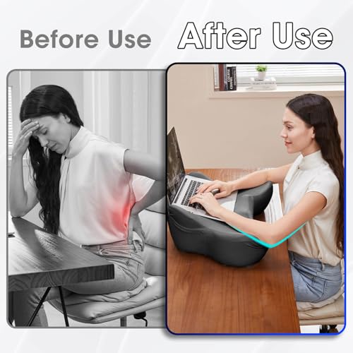 cooloo8 Lap Desk, Reading Pillow, Laptop Pillow for Lap, Portlands Portable Desk Pad for Bed, Couch, Car (Black)