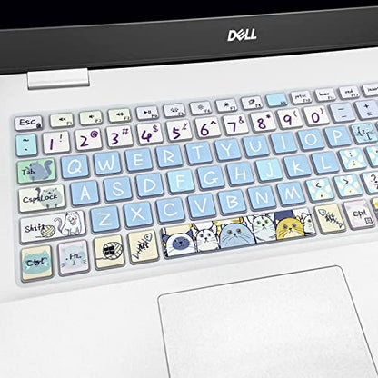Keyboard Cover Skin for 2021 2020 2019 Dell Inspiron 15 5501 5502 5505 5508 5584 5590 5593 5598 15.6" / Inspiron 15 7000 7590 7591 7501 7506 7706 7790 / Vostro 7590 5590 7500, Cute Cat - color: Cute Cat