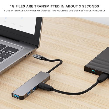 USB Hub Multi USB Splitter 5Gbps USB 3.0 Port Extender Hub with 4 Ports, USB Extension Cable Super Speed HUB Splitter Expansion for Mouse Flash Drive Keyboard Mobile Hard Disk Drive Gifts