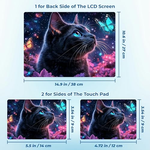 Reusable Universal Laptop Skin Sticker, Cut to Fit for 11.6–15.6 Inch Laptops, Waterproof Protective Film, No-Residue - Dreamy Cat - color: Dreamy Cat