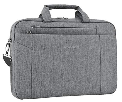 KROSER Laptop Bag 15.6 Inch Briefcase Shoulder Bag Water Repellent Laptop Bag Bussiness Carrying Handbag | Built-in luggage strap & TSA friendly, multi compartments, suitable for business, office, travel, men and women - color: Grey