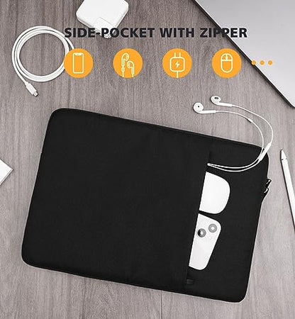 NIDOO 12" 13" Laptop Sleeve Case for 12.9" iPad Pro M1 M2 / 13" 13.6" MacBook Air/Surface Pro 7 8 9 X / 11.5" Lenovo Tab P11 Pro Tablet/ThinkPad Z13 / Acer Chromebook 511 / Galaxy Chromebook 2 - color: Black, size: 12-12.9 Inch / Macbook 13