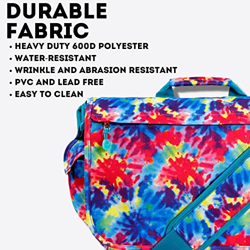 J World New York Thomas Laptop Messenger Bag for Women & Men. Kids Computer Bookbag - color: Tie Dye