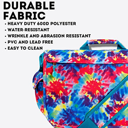 J World New York Thomas Laptop Messenger Bag for Women & Men. Kids Computer Bookbag - color: Tie Dye
