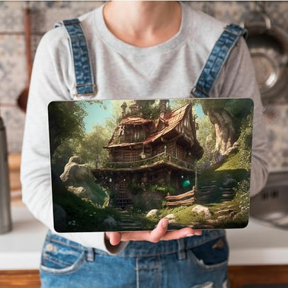 Universal Laptop Skin Sticker with 2 Wrist Pad Skins, Waterproof Scratch Resistant Vinyl Laptop Cover Decal, Cut to Fit for 11–15.6 Inch MacBook HP Dell Lenovo, Forest Villa - color: Forest Villa