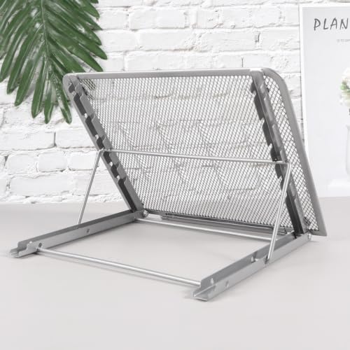 Levemolo Adjustable Laptop Stand with 6-Gear Angle Steel Bracket, Portable and Steady Laptop Holder for Home and Work, Folding Notebook Support for Travel and Desk Use