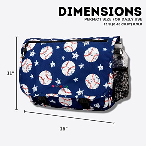 J World New York Terry Messenger Bag for Women Girls School Kids - color: Baseball
