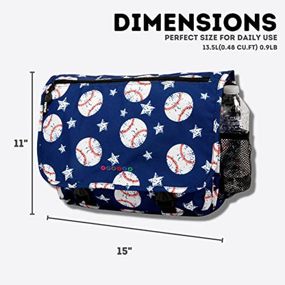 J World New York Terry Messenger Bag for Women Girls School Kids - color: Baseball