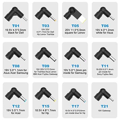 ZOZO Universal Laptop Charger 45W AC Adapter for Dell HP Acer Asus Samsung Sony Toshiba Gateway Fujitsu Delta NEC Chromebooks Ultrabook 18.5V 19V 19.5V 20V Computer Power Cord Supply