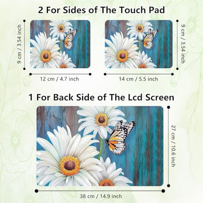 Laptop Skin Sticker Decal, Universal Reusable Vinyl Laptop Cover for 12" 13" 13.3" 14" 15" 15.4" 15.6" Notebook PC, Reusable Waterproof Scratch-Resistant with 2 Wrist Pads,Wood Chrysanthemum - color: Wood Chrysanthemum